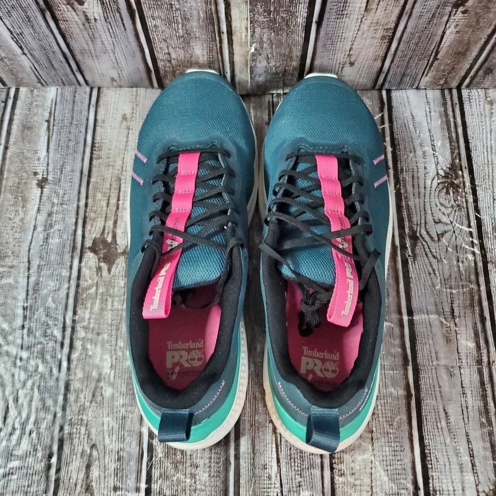 Timberland PRO Womem's Setra Composite Safety Toe Work Shoes Teal Pink Size 9